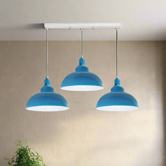 3-Way Vintage Curved Pendant Ceiling Light – Adjustable E27 Fixture